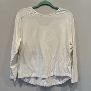 Members Mark Top Long Sleeve Active Tee White Workout Athletic Women sz Small